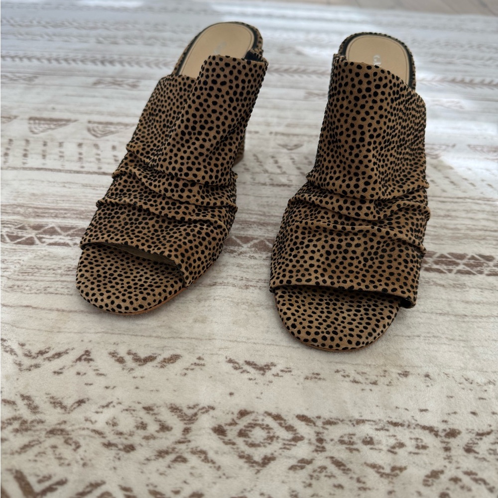 Gianni Bini Brown Polka Dot Heeled Sandals